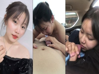 Mặt ngây thơ nữ sinh đang đi taxi em lén kéo quần anh ra bú